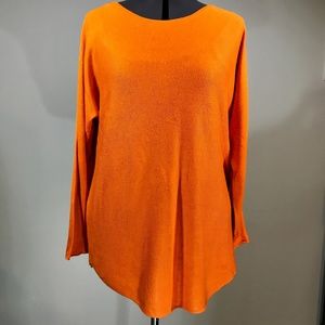 PREMISE Orange Long Sleeve Crew Neck Sweater